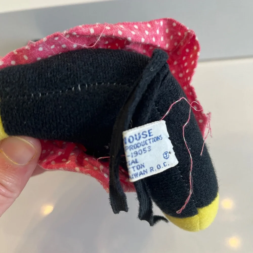 Vintage Disney Minnie Mouse Plush - Black, Pink, Yellow